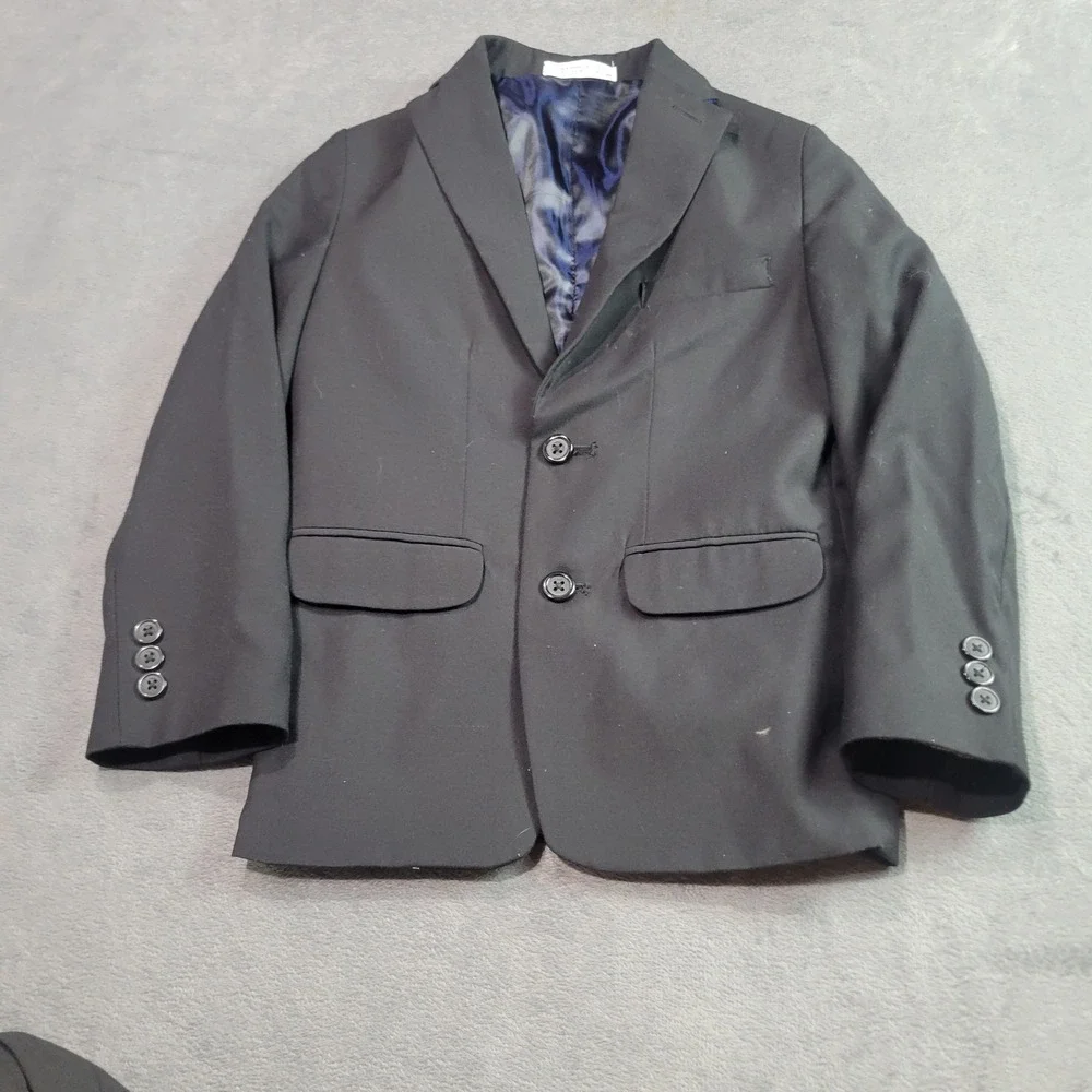 IZOD Boys Black 2 Piece‎ Suit Set Blazer Pants Wool Blend Size 8 IZ35700R-215
